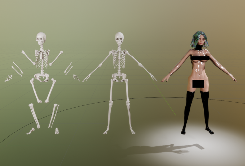 3d printable skeleton and model